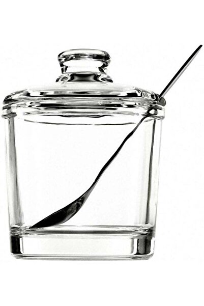 Generic LYNK HOME Classic Clear Glass Sugar Bowl Set with Lid Serving Spoon S...