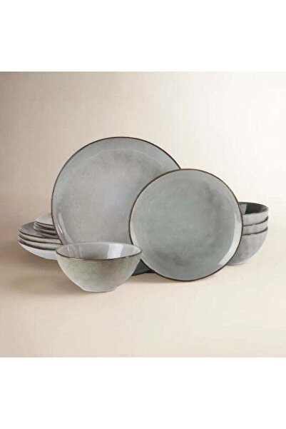 Generic Ocean Series 12 Pieces Dinnerware Set, Round, Grey
