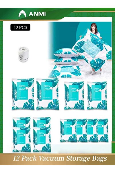 Generic 12 Pack Vacuum Storage Bags with Electric Pump- (2 Jumbo + 2 Large + ...