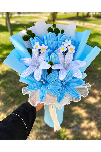 EFA Flowers El Yapımı Lale - Lilyum Çiçek Buketi | Solmayan Yapay Çiçek | Sev...