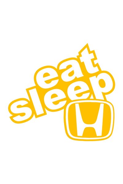 OEM Autocolant auto  "Eat sleep honda ", model 1, 10cm, Portocaliu