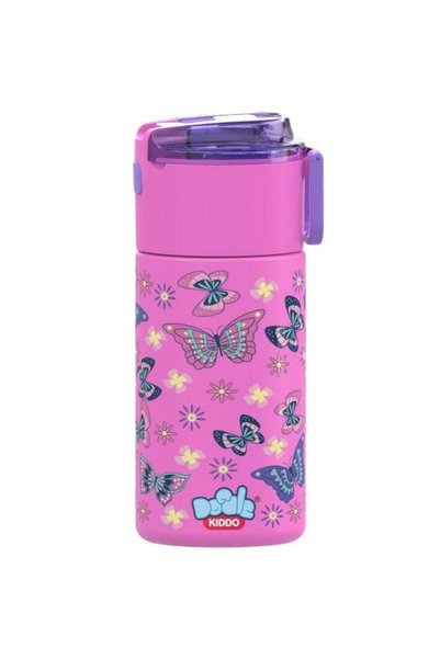 Generic Butterfly Theme Stainless Steel Water Bottle for Girls - 450 ML