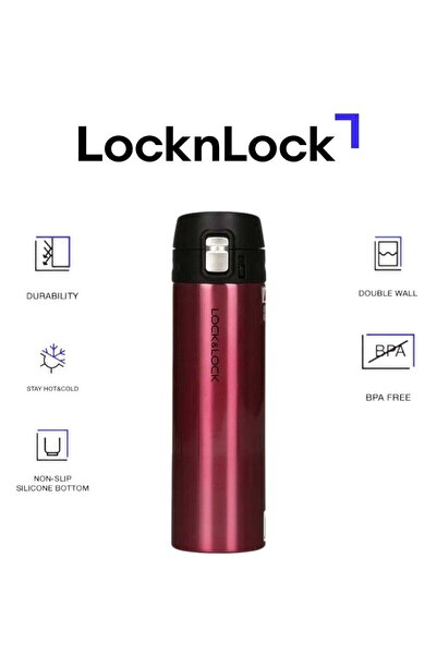 Generic LocknLock 500ml Feather Light Vacuum Tumbler in Ruby Red- Stainless S...