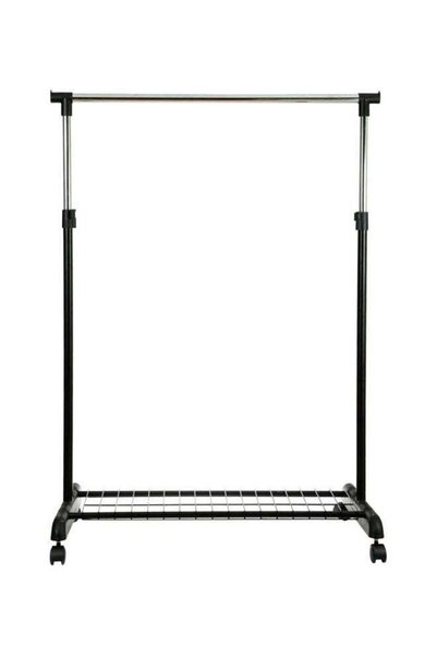 Generic Steel Single Bar Hanger With Shoe Rack Black/Silver 83x43x93.5cm