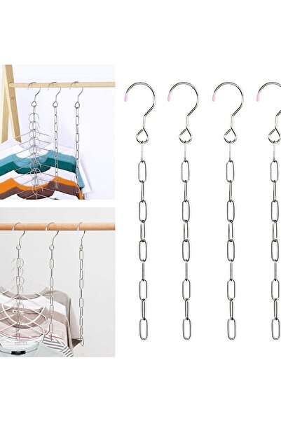 Generic 4 Piece Stainless Steel Hanger Chain, Closet Organizer and Storage, S...