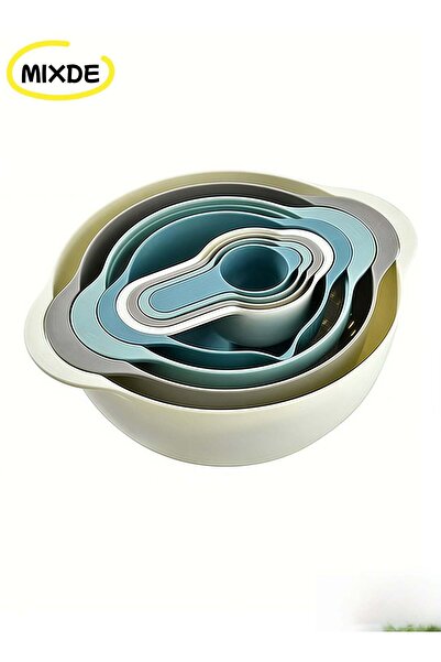 Generic Plastic Mixing Bowl Set - 8 Nesting Bowls in Various Sizes for Food P...