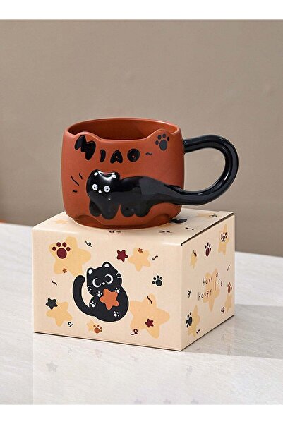 Generic Ceramic Mug, Cute Little Black Cat, For Coffee Tea Cold Drinks, Micro...