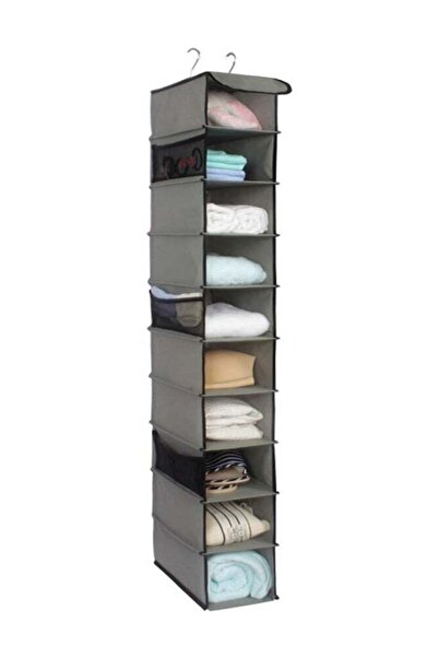 Generic 10-Section Hanging Shoe Organizer – Space-Saving Fabric Closet Shelve...