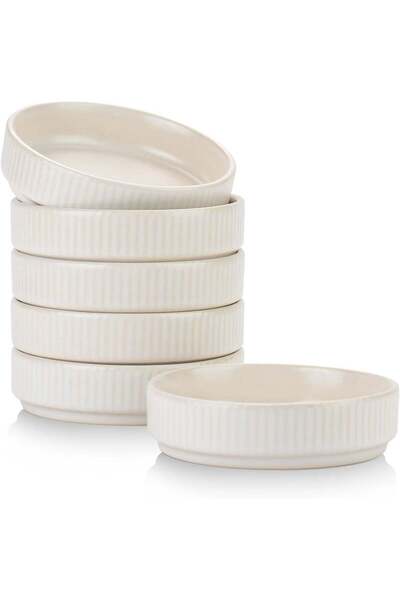 Generic famiware Star Soy Sauce Dish Set of 6 - 4 oz Small Ceramic Bowls for ...