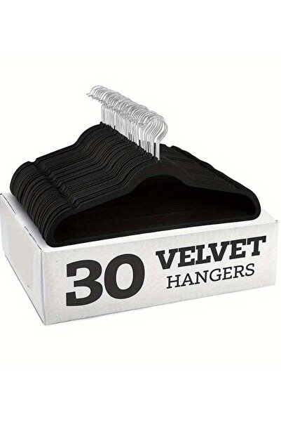 Generic 30pcs Velvet Clothes Hangers, Non Slip Clothes Rack, Space Saving Sli...