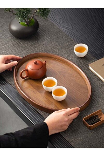 Generic Oval Wooden Serving Tray, Decorative Coffee and Tea Tray for Snacks, ...