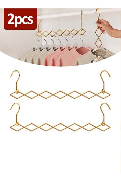 Generic 2pcs Multifunctional Clothes Rack, Stainless Steel Folding Multi-Laye...