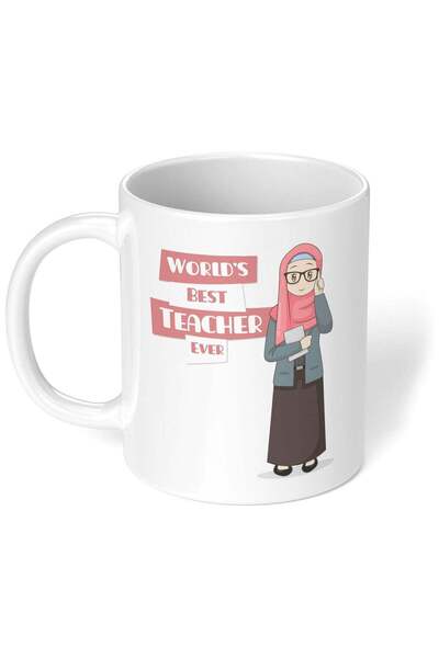 Generic Best teacher ever printed coffee mug white/pink 11ounces
