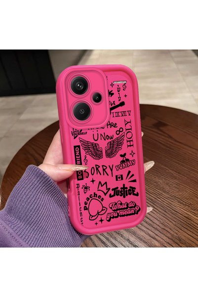 ucuc Redmi Note 13 Pro Plus+ 5g Compatible Pink Red Silicone Case Shockproof ...