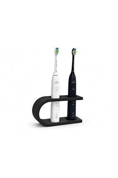 OEM Suport organizator pentru 2 periuțe de dinți electrice, Negru, design com...