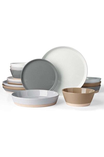 Generic Saturn Series 12 Pieces Dinnerware Set, Multi-color