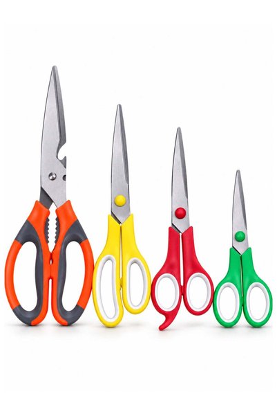 Generic 4-Piece Stainless Steel Scissors Set, Multi-Size Cutting Scissors for...