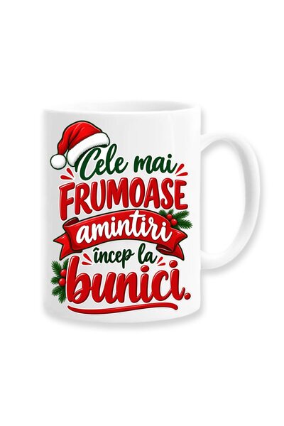OEM Cană pentru bunică cu mesaj: ''Cele mai frumoase amintiri încep de la bun...