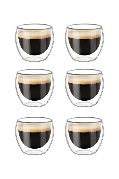 Generic Double Wall Glasses for Coffee/Tea, Espresso Shot Glass Cup, Set of 6...