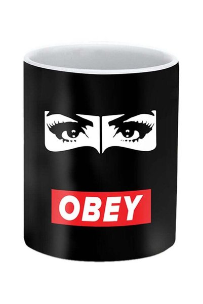 Generic Obey Me Printed Ceramic Mug Black/White/Red