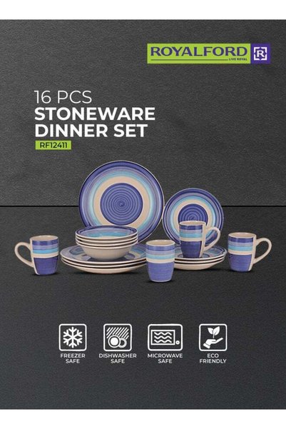 Generic Royalford 16pcs Stoneware Dinner Set RF12411 Includes Dinner and Dess...