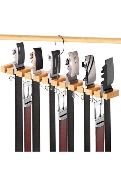 Generic Belt Hanger for Closet Max 42 Belts, 2-IN-1 Wall Mount Belt Organizer...