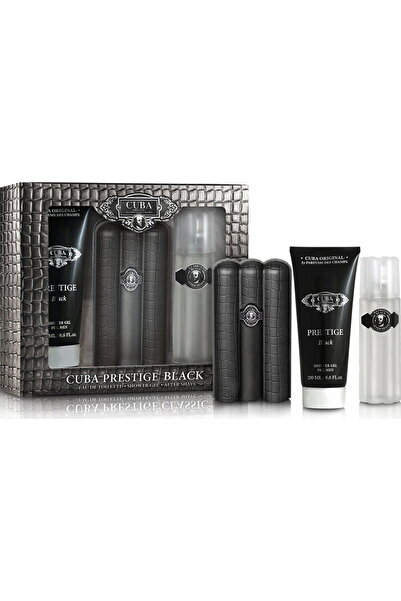 Cuba Set Prestige Black Men, EDT 90 ml + after shave 100 ml + gel de duș 200 ml