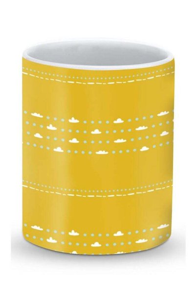 Generic Premium Dotty Skies Designer Mug Yellow
