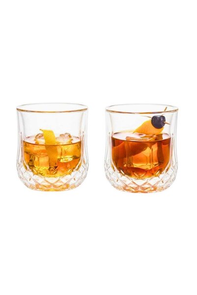 Generic Set of 2- 250 ML Borosilicate Double Wall Insulated Stemless Glass Tu...