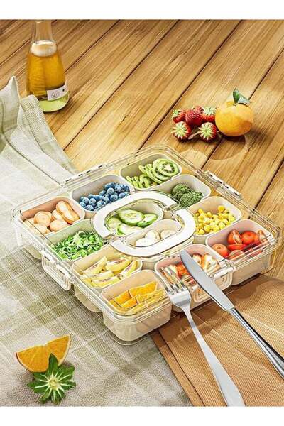 Generic Box Charcuterie Container Portable Snack Platters, 12 Compartment Div...