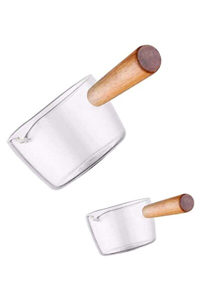 Generic Set of 2 Glass Creamer Dishes Mini Coffee Milk Serving Pitchers Small...