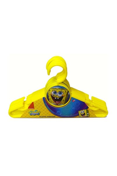 Generic 6-Piece Round Sponge Bob Cloth Hanger Set Yellow 33x4x18.5cm