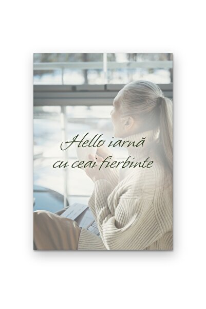OEM Poster Carton 250g A4 Salut iarna cu ceai fierbinte, Decor perete, Mat