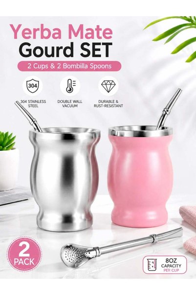 Generic 2 Pcs Pink Color 230 ml Stainless Steel Tea Cup Double Walled Easy Wa...