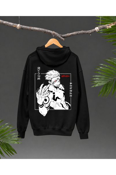 Nulivez Ryomen Sukuna Jujutsu Kaisen Oversize Hoodie – Anime Baskılı Unisex K...
