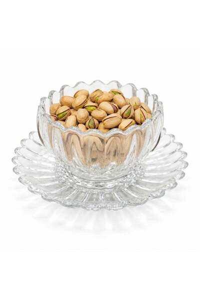 Generic Crystal Glass Snack Bowl with Serving Plate, Decorative Fruit Tray Co...