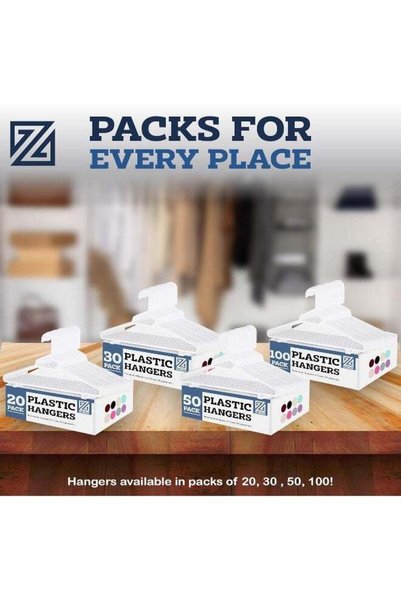 Generic Heavy Plastic Hangers With Strap Hooks, Non Slip, Durable & Slim, Lig...
