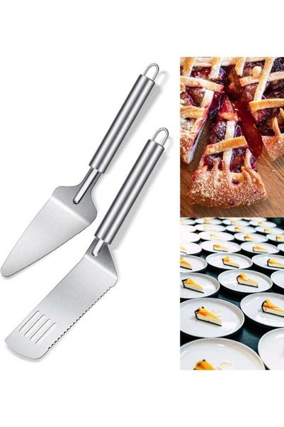 Generic 2 Pieces Pie Server Set Multi-function Stainless Steel Cake Spatula K...