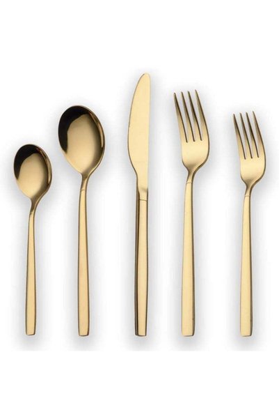 Generic 20 Piece Titanium Gold Plated Stainless Steel Flatware Set, 20 Pieces...