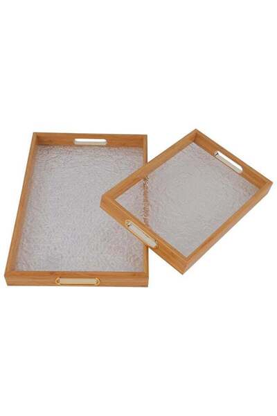 Generic Royalford 2-Piece Rectangular Plastic Serving Tray Set | Arabic Style...