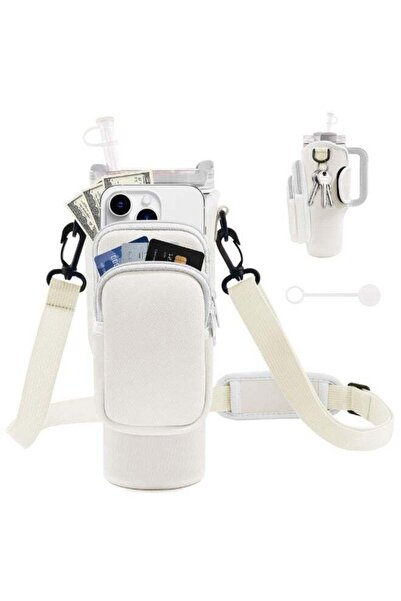 Generic Water Bottle Carrier Bag with Phone Pocket & Adjustable Strap for Sta...