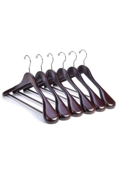 Generic Nature Smile Luxury Mahogany Wooden Suit Hangers - 6 Pack