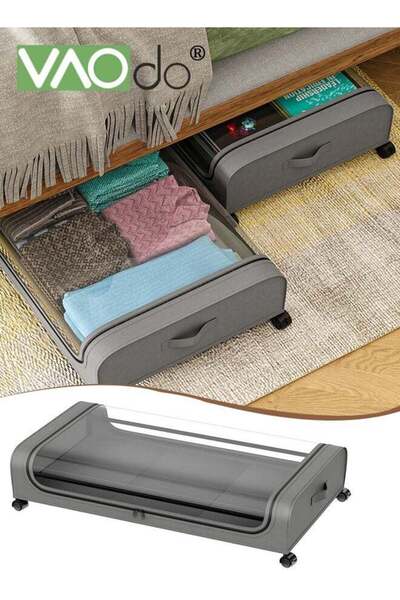 Generic Under Bed Storage with Wheels, Under Bed Storage Containers with Clea...