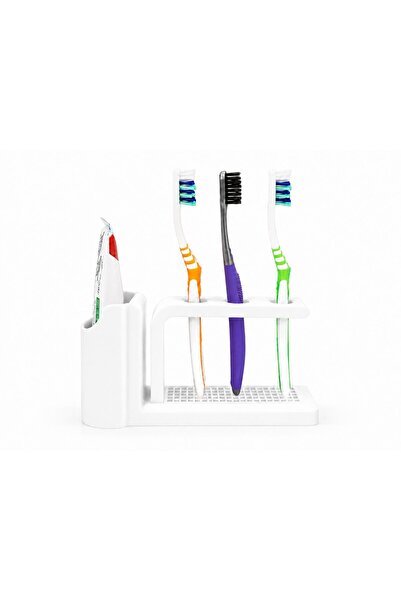 OEM Organizator pentru periuțe de dinți și pastă de dinți, Alb, 3 compartimen...