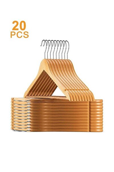 Generic 20 PCS Non Slip Wooden Clothes Hangers, 360° Swivel Hook Coat Hangers...