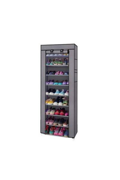 Generic 9-Tiers Shoe Cabinet Rack Grey