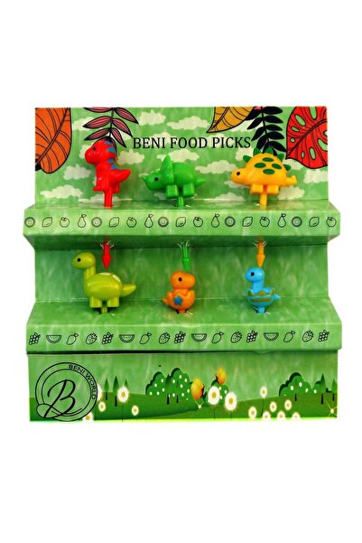 Generic Beni Dinosaur Fruit Picks 6 Pcs Food Bento For Kids Lunch Box Accesso...