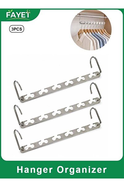 Generic Closet Hanger Organizer, 3 PCS Metal Wardrobe Space Saver, Open Slot ...