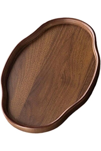 Generic Organic Shape Wood Serving Platter Textured Front Multifunctional Use...