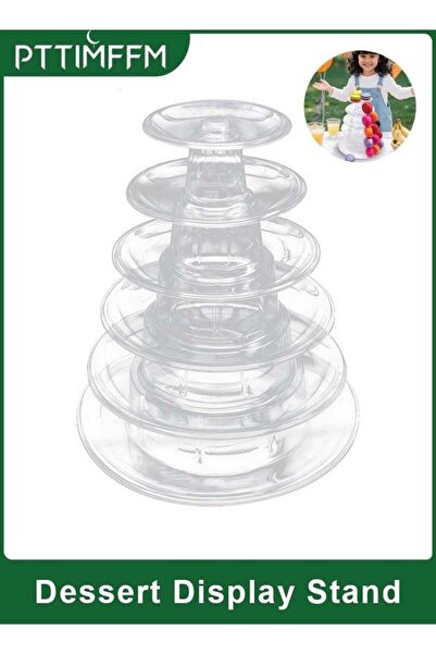 Generic 6 Tier Macaron & Dessert Display Stand, Plastic Round Tower for Cakes...